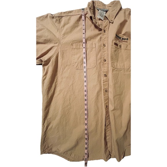 Carhartt Shirt Men‎ XL Khaki Rugged Flex Professional Work Wear Embroidered - Picture 6 of 8